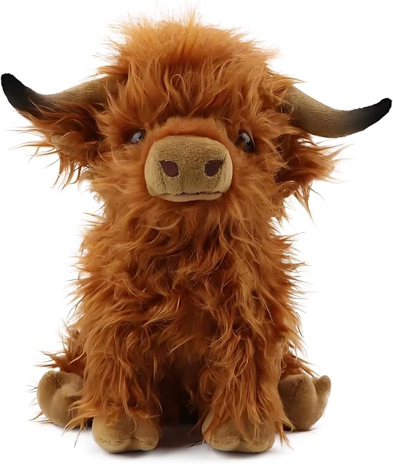 Brown Highland Cow Teddy Plush Teddy, Plush Stuffed Doll for Birthday Gifts