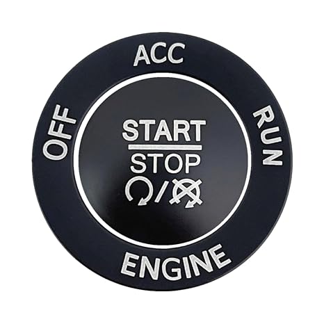 Push Start Stop Button Cover Trim for 2015-2021 Dodge Challenger Dodge RAM 1500 Dodge Charger, Aluminum Alloy, Black