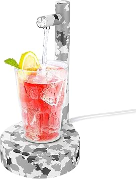 Water Dispenser for 5 Gallon Bottle, Desktop Portable Countertop Electric Water Pump with Fast USB-C Charging for Home, Office, Desk, Bedside & Outdoor Use (White Camouflage)