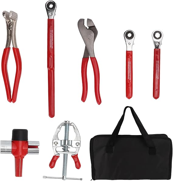 Car Battery Service Tool Kit, 7Pcs Vehicle Battery Maintenance Set with Storage Bag, Auto Pliers Puller Wrench Brush Battery Terminal Repair Set for Battery