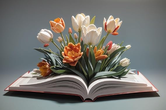 Renkli Baskılı Sayılarla Boyama Hobi Seti (Çerçeveli) 40x50 cm: Kitap ve Laleler