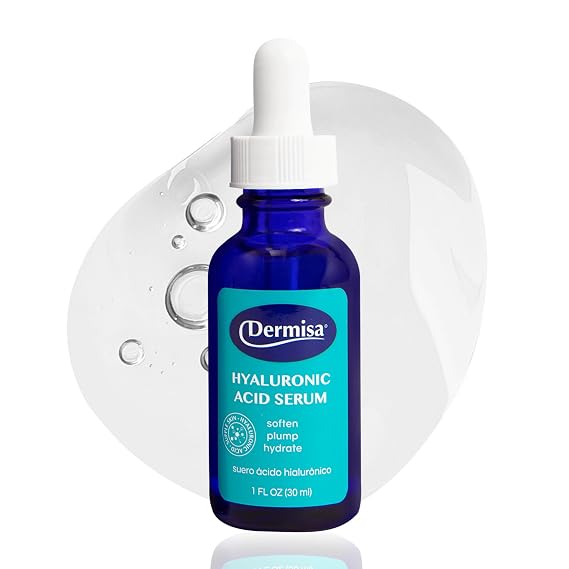 Dermisa Hyaluronic Acid Serum with 1% Pure HA, Beta-Glucan, Vitamin B5 & Vitamin E, Intense Hydrating Face Serum for Dry Skin, Fine Lines and Barrier Repair, 1.0oz