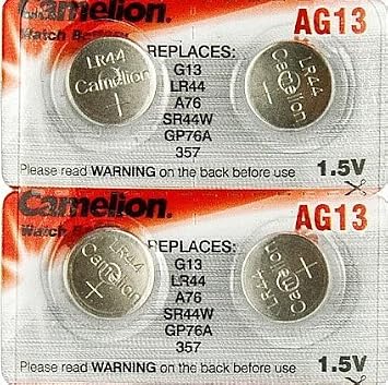 4 LR44/AG13 Alkaline Button Camelion Batteries