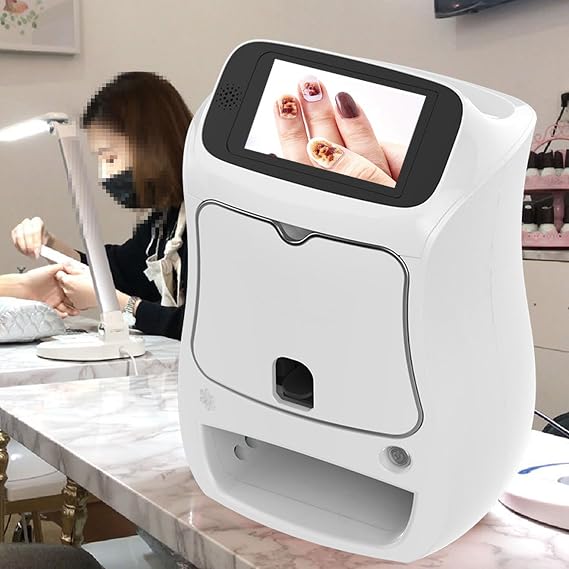 3D Automatic Nail Printer, Touch Screen Nail Painting Machine with Drying Function, 1200dpi DIY Portable Nail Art Printer Set for Salon, Restaurants, Companies, Nail Salons, Beauty Salons