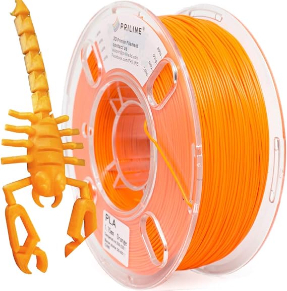 PLA Filament for 3D Printers, High Precision, Easy to Use, Durable Net Weight: 2.2 lbs 1 kg, Diameter 0.08 inches 1.75 mm, Accuracy ±0.001 inches ± 0.03 mm, Compatible with Most 3D Printers, Beginners Orange