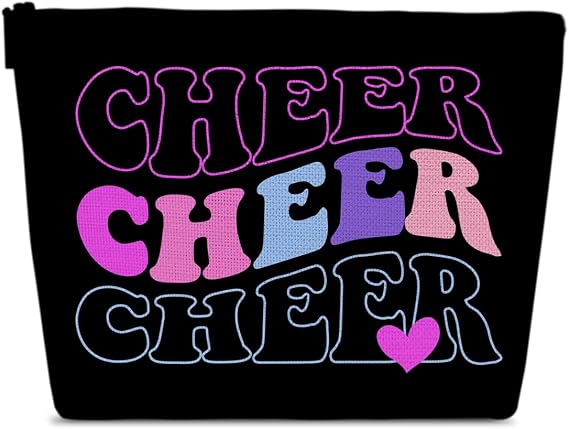 Cheer Makeup Bag, Cheerleaders Gifts Cosmetic Bags, Cheer Gifts For Team Party Favors, Travel Pouch For Teen Girls Women, Teammates Accessories