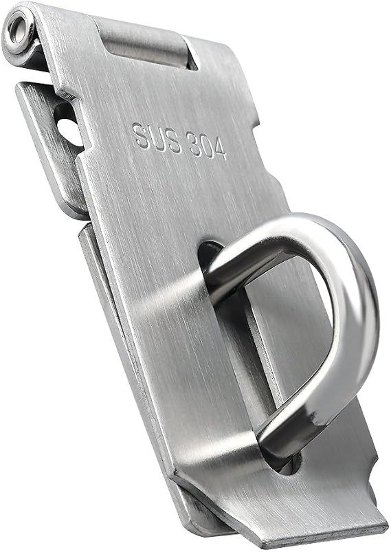 Sayayo SUS304 Stainless Steel Padlock Hasp Door Lock Shed Lock, 3-Inch Heavy Duty Hasp and Staple Door Clasp Gate Latch, Brushed Nickel(Not Include Padlock)