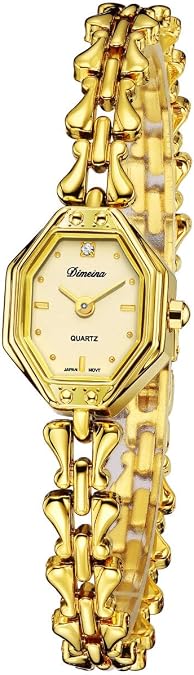 Gold Watches for Women Vintage Ladies Wrist Watches Stainless Steel Dainty Small Gold Watch with Link Removal Tools Watch for Women and Love Ones
