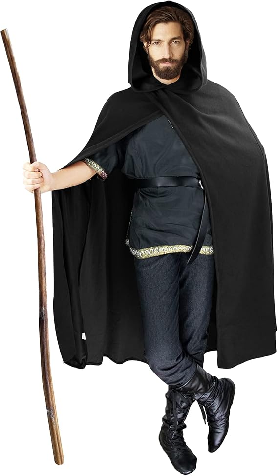 Renaissance Hooded Cape Medieval Costumes with Hood Cloak Halloween Costume