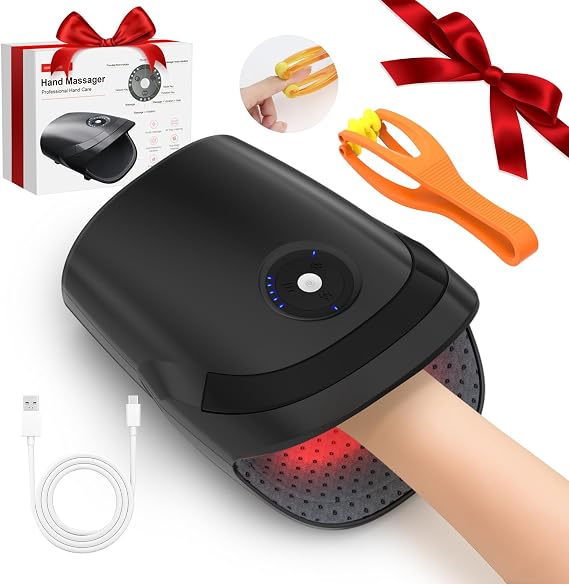 ZhanHao Hand Massage, Hand Machine with Heat and Compression, Electric Hand Massager for Arthritis and Carpal Tunnel,Cordless Massagers, Gift for Women & Men