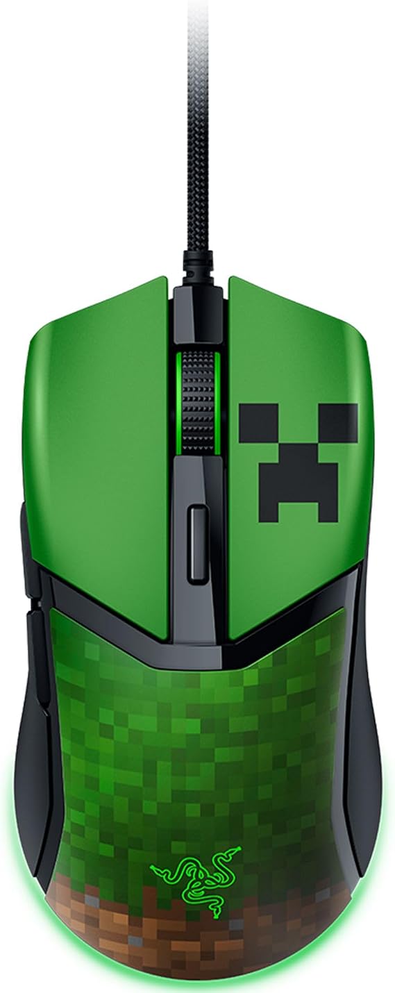 Razer Cobra Minecraft Edition - Lightweight Wired Gaming Mouse - 8500 DPI Sensor (58g, Optical Mouse Switches 3th Gen, Chroma Lighting with Gradient Underglow, Speedflex Cable) Minecraft