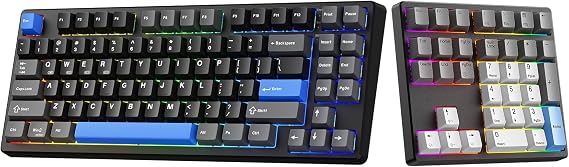 Kisnt KN85 Wireless Mechanical Keyboard (Textured Black)& MF34 Numpad