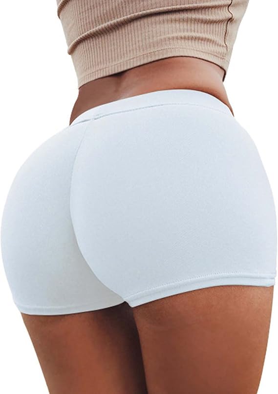 tuduoms Women's Spandex Gym Booty Shorts Butt Lifting High Waist Soft Stretch Yoga Tight Workout Running Bike Shorts Leggings