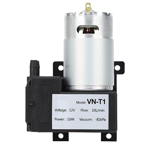 Mini Vacuum Pump, 10L/min DC Micro Vacuum Pump VN T1 Electric Mini Air Pumping Booster Low-Noise Industrial Accessory (12V)