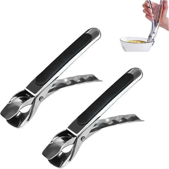 Pack of 2 anti-scalding airfryer tongs non-slip oven tongs anti-scald protection stainless steel anti-scald clip kitchen gripper for hot air fryer