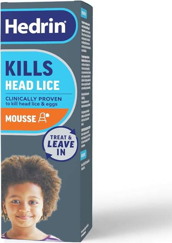 Hedrin Treat & Leave-in Mousse, Kills Head Lice & Eggs, Easy to Use, 100ml