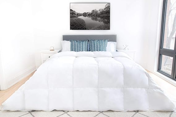 Highland Feather Cordoba All Season White Down Comforter Duvet Insert 550 Fill Power Fluffy Duvet Ultra-Soft Light Breathable Manufactured in Canada
