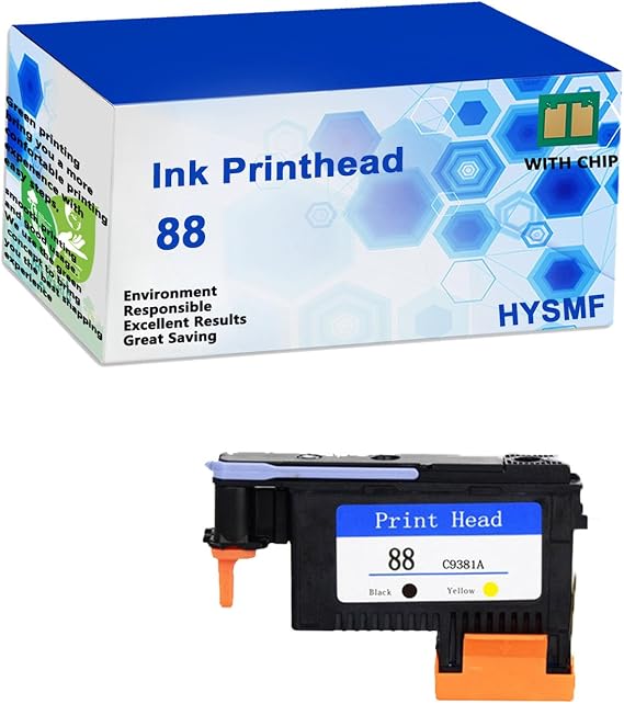 88 C9381A C9382A Ink Printhead Replacement for HP Offic jer PRO K5300 K5400 K5400dn K5400dtn K550dtn K550dtwn K8600 K8600dn L7380 L7480 L7580 L7590 L7680 L7780 Printers,C9381A-1 Pack