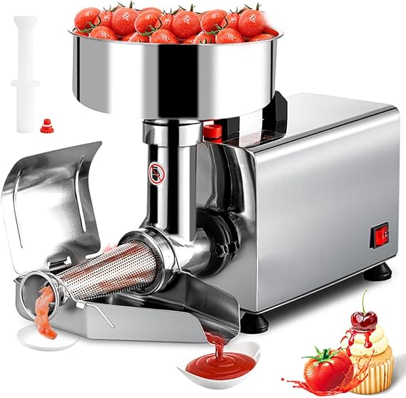 Electronic Tomato Sieve, Stainless Steel Fruit Press, 90-160kg/h Tomato Press, Automatic Tomato Strainer, Squeezer for Sauce Maker
