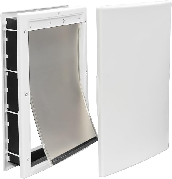 Premier Pet Plastic Pet Door, Magnetic Closure, DIY Install, Medium, White