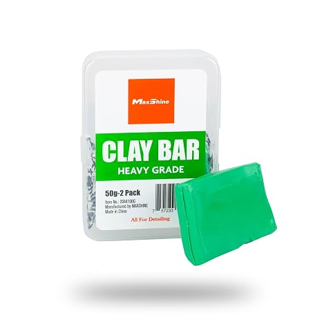 Maxshine Universal 2-Pack Magic Clay Bar 100g Heavy Grade Car Detailing Clay for Paint, Glass, Plastic & Metal Surfaces Removes Surface Contaminants, Overspray, Brake Dust & Road Grime