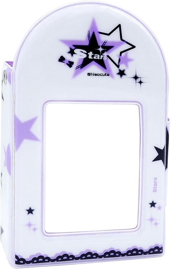 Mini Photo Album, 40 Pockets, 3 Inch Kpop Photocard Holder, Book, Small Photocard Binder, White Stars