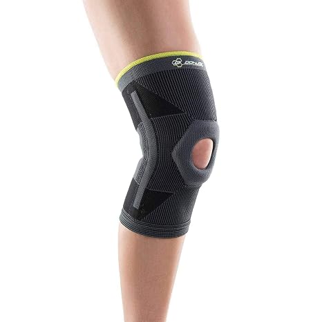 DonJoy Performance Deluxe Knit Knee Sleeve With Stays for Mild Knee Sprains & Strains - Slip-on Open-Patella Design for Athletes and Active Users, Small