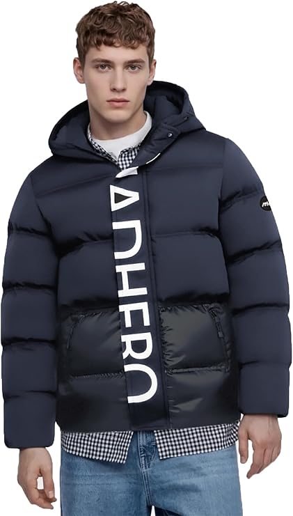 MADHERO Men's Puffer Jacket Water-Resistant Insulated Down Alternative Outerwear Coat