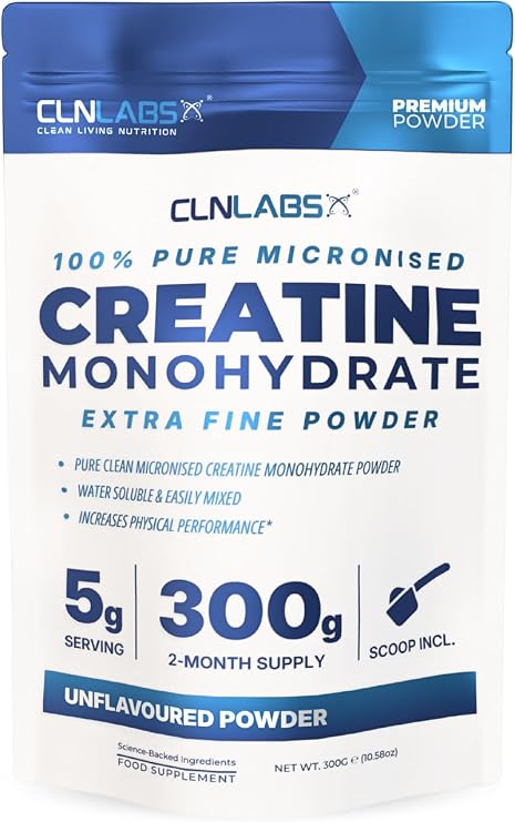 Creatine Monohydrate Powder | 300g 2-Months | Unflavoured | Men/Women | UK