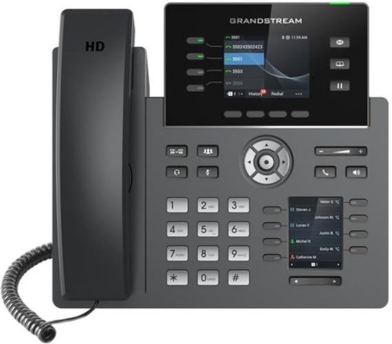Grandstream GRP2614 IP Phone | 4 Lines, 6 SIP Accounts | 2.8-Inch Color Display | Dual-Port Gigabit Ethernet with Integrated PoE
