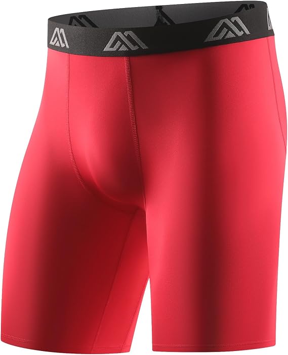 Mens Compression Shorts 9" Spandex Sports Shorts Running Athletic Workout Performance Base Layer Underwear