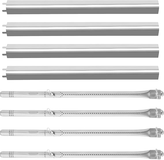 Grill Replacement Part for Charbroil Performance 4 Burner 463365021 463365522 463352521 463365021 463365522 Gas Grill Accessories,Grill Burner G327-2100-W1, Heat Tent G325-0002-W1,Set of 4
