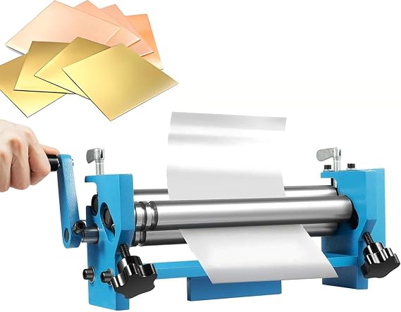 Manuel kayar rulo laminatörü, 300 mm metal sac bükme makinesi, çelik, bakır, alüminyum ve galvanizli plakalar için ayarlanabilir laminasyon çapı