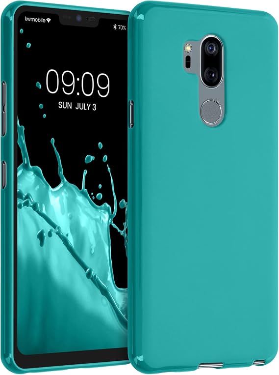 kwmobile Case Compatible with LG G7 ThinQ/Fit/One Case - Soft Slim Protective TPU Silicone Cover - Teal Matte
