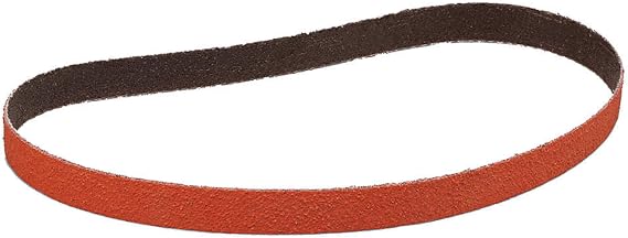 Sanding Belt, 1/2 in W, 18 in L, Coated, Ceramic, 36 Grit, Extra Coarse, 984F, Maroon - 1 Each