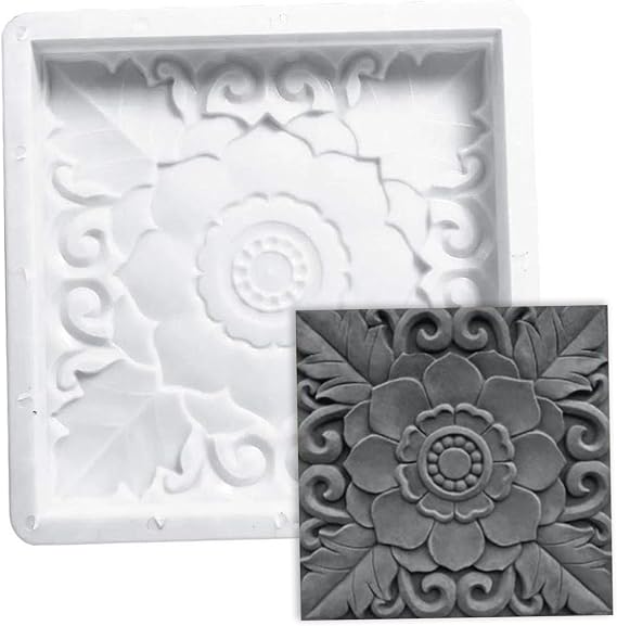 Square Paving Mould Garden Concrete Molds Stepping Stone Path Maker for Walkway Pavement
