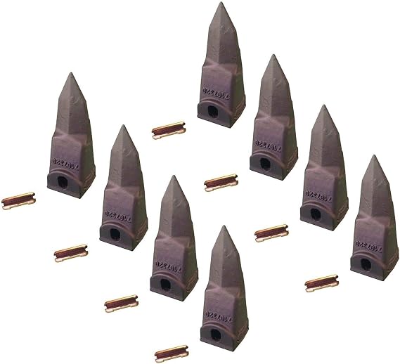 8- Bobcat Stye Mini Excavator/Skid Bucket Teeth w/Pins - 7107320, 6737325TL