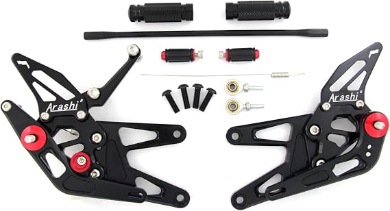 Adjustable Rearsets Compatible with Yamaha YZF R6 2003-2005, Black