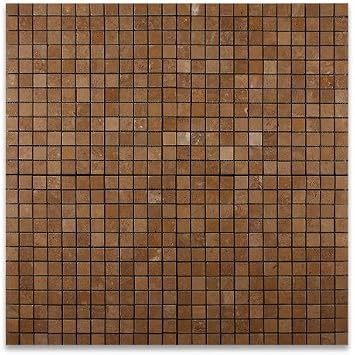 Noce 1X1 Travertine Tumbled Mosaic Tile