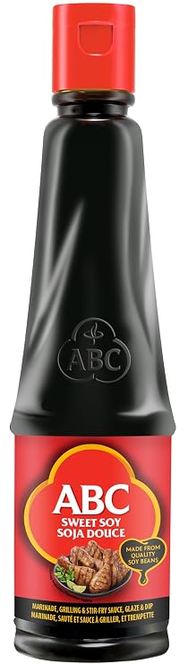 ABC Sweet Soy, Black Dark Marinade, 20.3 Oz, Savory Sauce, Dip, Stir-fry, Glaze, Vegan, No MSG, Plant-based, Halal, Umami Flavor, Indonesian Kecap Manis Made with Coconut Sugar