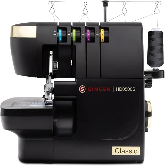SINGER HD0500S Heavy Duty Serger Overlock Machine, 2-3-4 Thread, Black