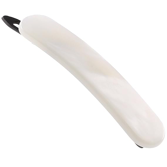 Camila Paris CP2822 French Hair Barrette Clip for Girls, Handmade, White, Metal-Free Closure Strong Hold Grip Hair Clips for Women, No Slip and Durable Styling Girls Hair Accessories, Made in France