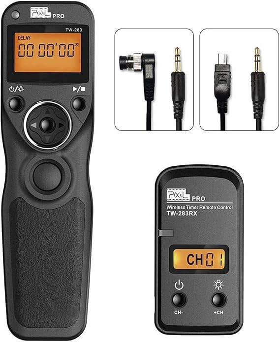 Remote Shutter Release for Nikon, Wireless Shutter Release Timer Remote Control Pixel TW-283 DC0/DC2 for Nikon Z6 Z7 Z9 D750 D610 D5200 D5300 D7500 D850 D800 D500