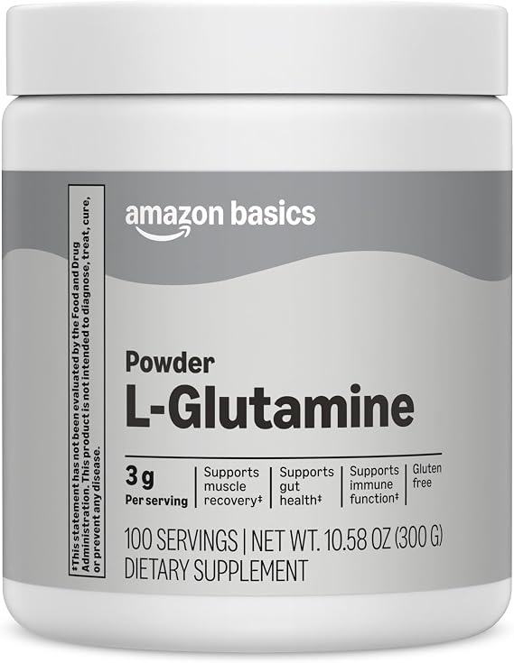 Amazon Basics L-Glutamine Powder, 10.58 oz, 100 Servings