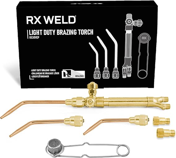 RX WELD Light Duty Welding & Brazing Torch Kit, 3 Welding Tips | J-28 Torch Handle