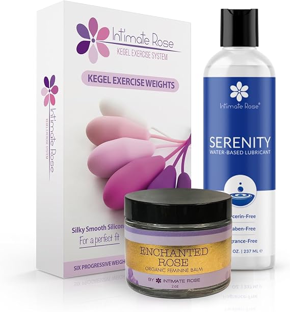 Ultimate Intimate Care Set: Kegel Exercise Weights, Premium Water-Based Lubricant & Organic Vulva Balm for Women