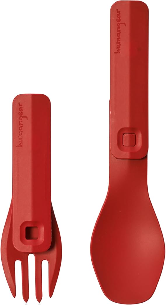 humangear GoBites Click | Travel & Camping Utensils | Portable & Convertible Dining Ware | Collapsable Fork and Spoon