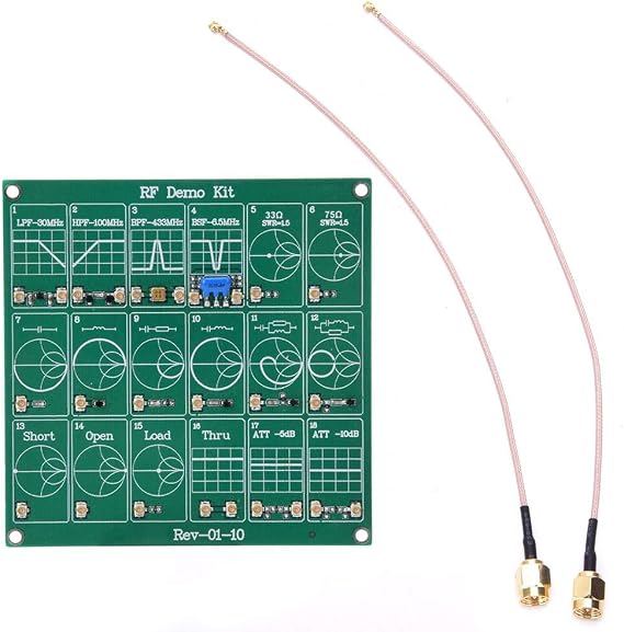 RF Test Board, 18 Functional Modules RF Demo Kit NanoVNA RF Test Module Vector Network Analyzer Board Filter/Attenuator Module