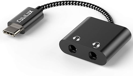 USB C Audio Splitter for 2 Headphones with 96KHz/24-bit DAC, Type C to Dual Earphones Aux Splitter for Samsung S25/S24/S23/S22/S21/S20 Ultra, Tab S11/S10/S9/S8/S7/S6, Z Fold/Flip 7/6/5/4/3/2