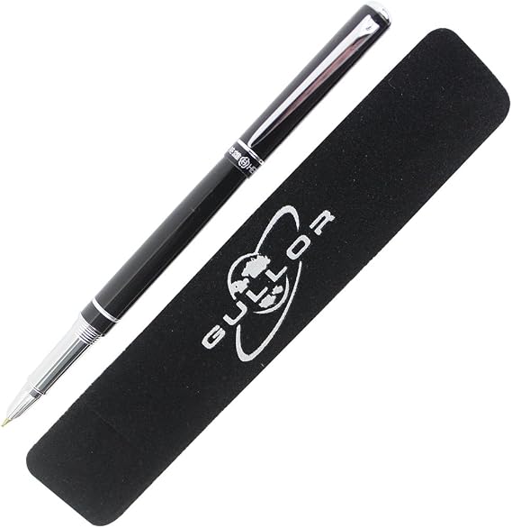 Gullor Hero Fountain Pen 448 Medium Nib Point Black with Silver Clip Pen